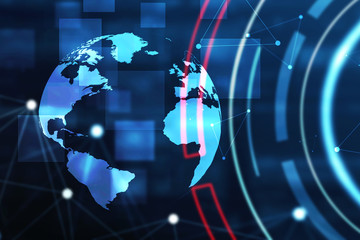 2d illustration world map abstract background