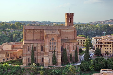 Basilica di San Domenico or Basilica Cateriniana is basilica church in Siena. Tuscany, Italy