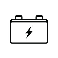 Car battery line icon