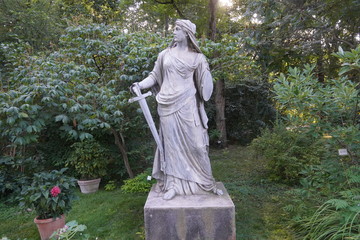 Statue in a botanical garden