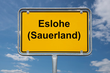 Obraz premium Ortstafel Eslohe (Sauerland)