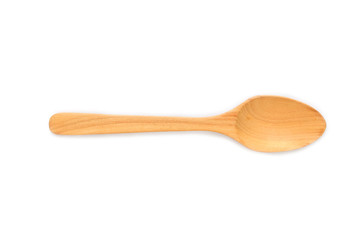 wooden spoon isolated on white background.