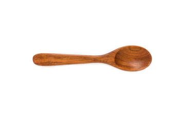 wooden spoon isolated on white background.