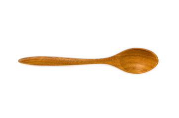 wooden spoon isolated on white background.