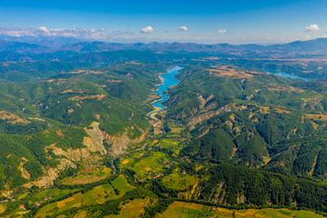 Green Mountains. Albania is one of the most mountainous countries in the world. Aerial view.