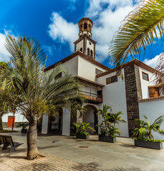 A view towards the rear of the Parish of San Francicso of Asis in Santa Cruz, Tenerife on a sunny day