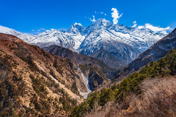 Fototapeta na wymiar Mountain landscape in Everest region, Nepal