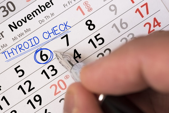 Check your thyroid gland with a doctor appointment into the calendar