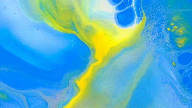 4K Footage,  Abstract color moving background closeup, Acrylic paint pouring background, Luxury colors Slow motion shot,
