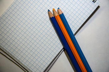 pencils and notebook