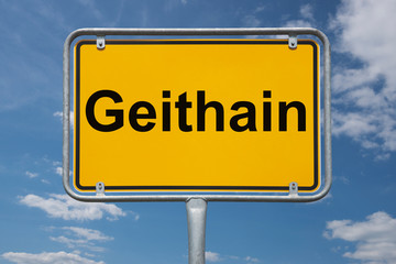 Fototapeta premium Ortstafel Geithain