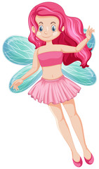Fototapeta na wymiar Cute fairy cartoon character