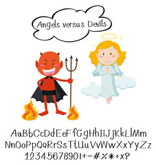 English phrase with people in actions on white background