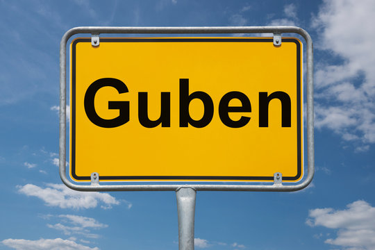 Ortstafel Guben