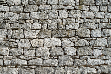 Old white stone wall  closeup