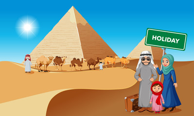 Arabian family on holiday