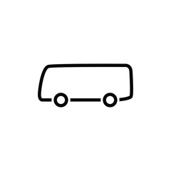 bus thin icon isolated on white background, simple line icon for your work.
