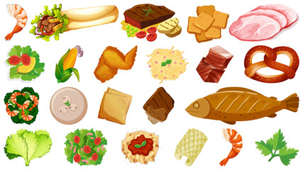 Set of fresh food ingredients