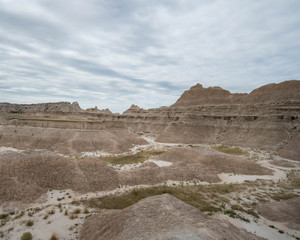 Mountains and desert landscapes in Badlands South Dakota 