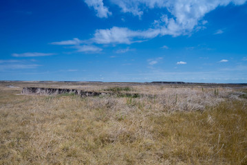 Mountains and desert landscapes in Badlands South Dakota 