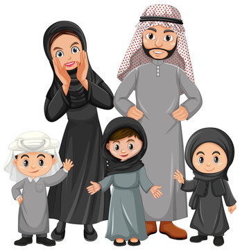 Arabian family on holiday