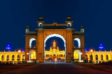 Fototapeta na wymiar Mysore Royal Palace in India