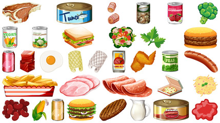Set of food isolated