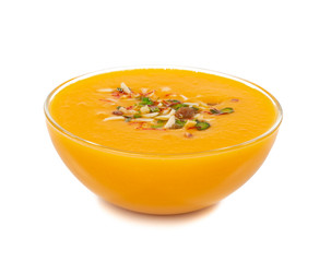 Fresh mango fruit juice on white background