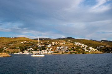 Kea island, Tzia, summer holidays destination Greece. Vourkari marina in the afternoon