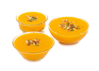 Fresh mango fruit juice on white background