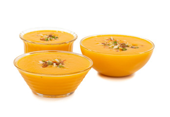 Fresh mango fruit juice on white background