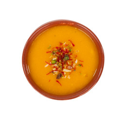 Fresh mango fruit juice on white background