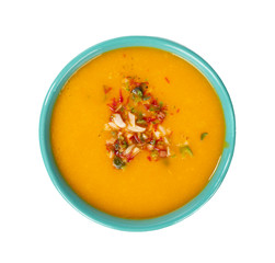 Fresh mango fruit juice on white background