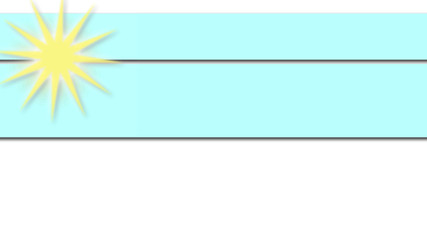 vector illustration of bright shiny sun over two rectangular light blue stripes with shadows