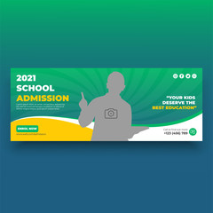 Back to school admission promotion social media banner template, Best discount offer web banner