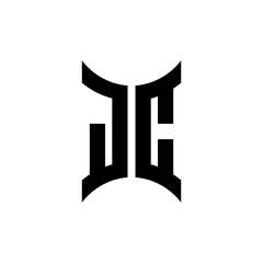 JC monogram logo with curved side