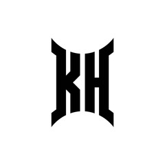 KH monogram logo with curved side
