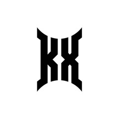 KX monogram logo with curved side
