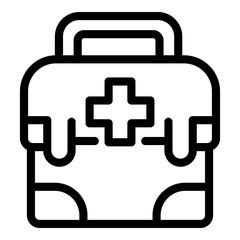 Home nursing first aid kit icon. Outline home nursing first aid kit vector icon for web design isolated on white background