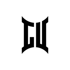 LU monogram logo with curved side