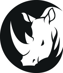 Simple Design of White Rhino head 