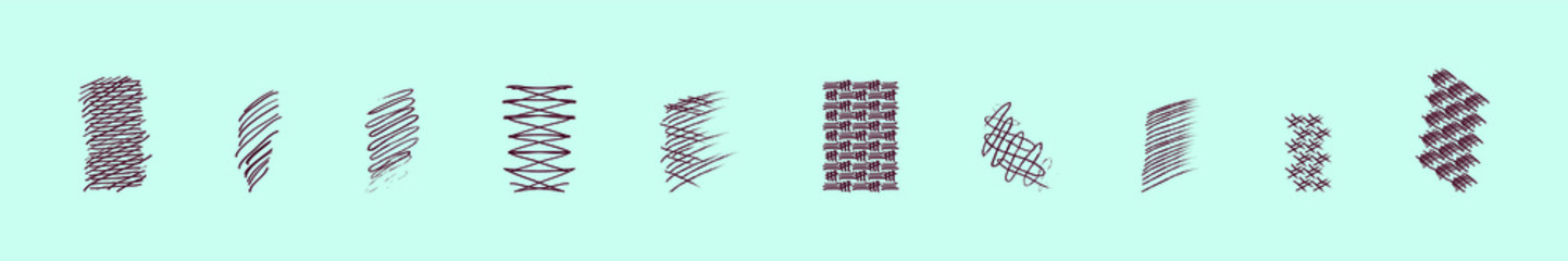 set of handmade lines, brush lines, underlines icon design template with various models. vector illustration