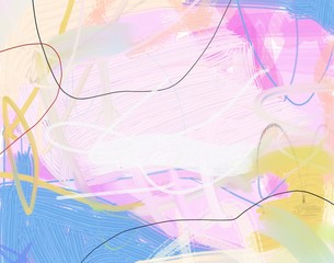 Abstract digital colorful painting background. Drawed with high-quality pastel colors for you design background.