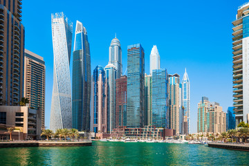 Dubai Marina district in Dubai, UAE