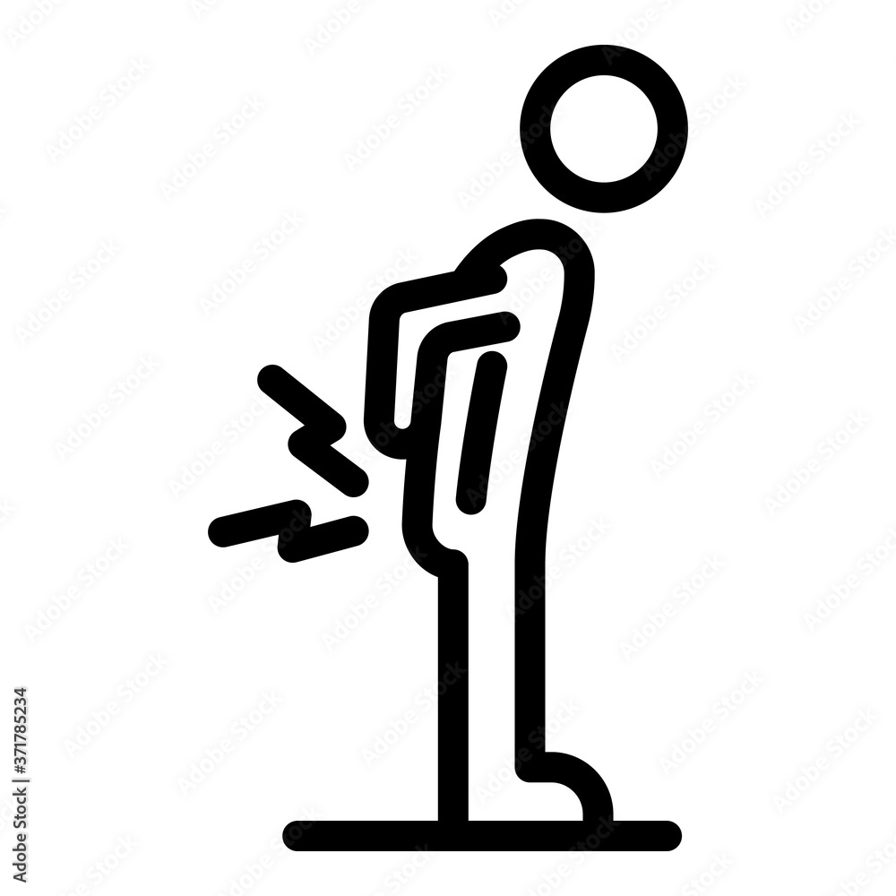 Poster man spine pain icon. outline man spine pain vector icon for web design isolated on white background