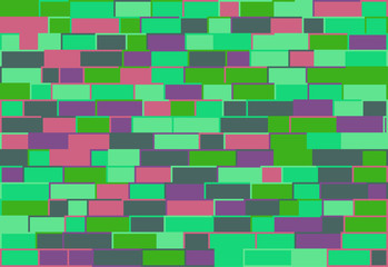 Nested, random sized multicolor rectangles with different sized borders, brick wall-like vector background for web, banner, presentations,wrapping paper etc.