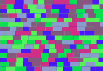 Nested, random sized multicolor rectangles with different sized borders, brick wall-like vector background for web, banner, presentations,wrapping paper etc.