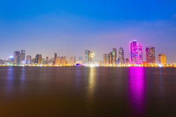 Obraz premium Sharjah city centre skyline, UAE