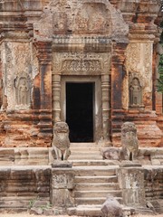 Fototapeta na wymiar Preah Ko Temple on Roluos Site, Siem Reap Province, Angkor's Temple Complex Site listed as World Heritage by Unesco in 1192, built in 880, Cambodia