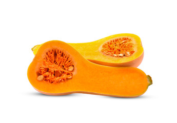 Fresh butternut pumpkin, isolated on a white background